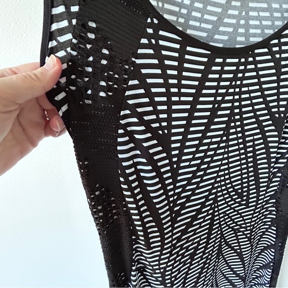 Frank Lyman Dress Women's Size 8 Designer Black & White Lace Detail Party Date - Picture 2 of 6